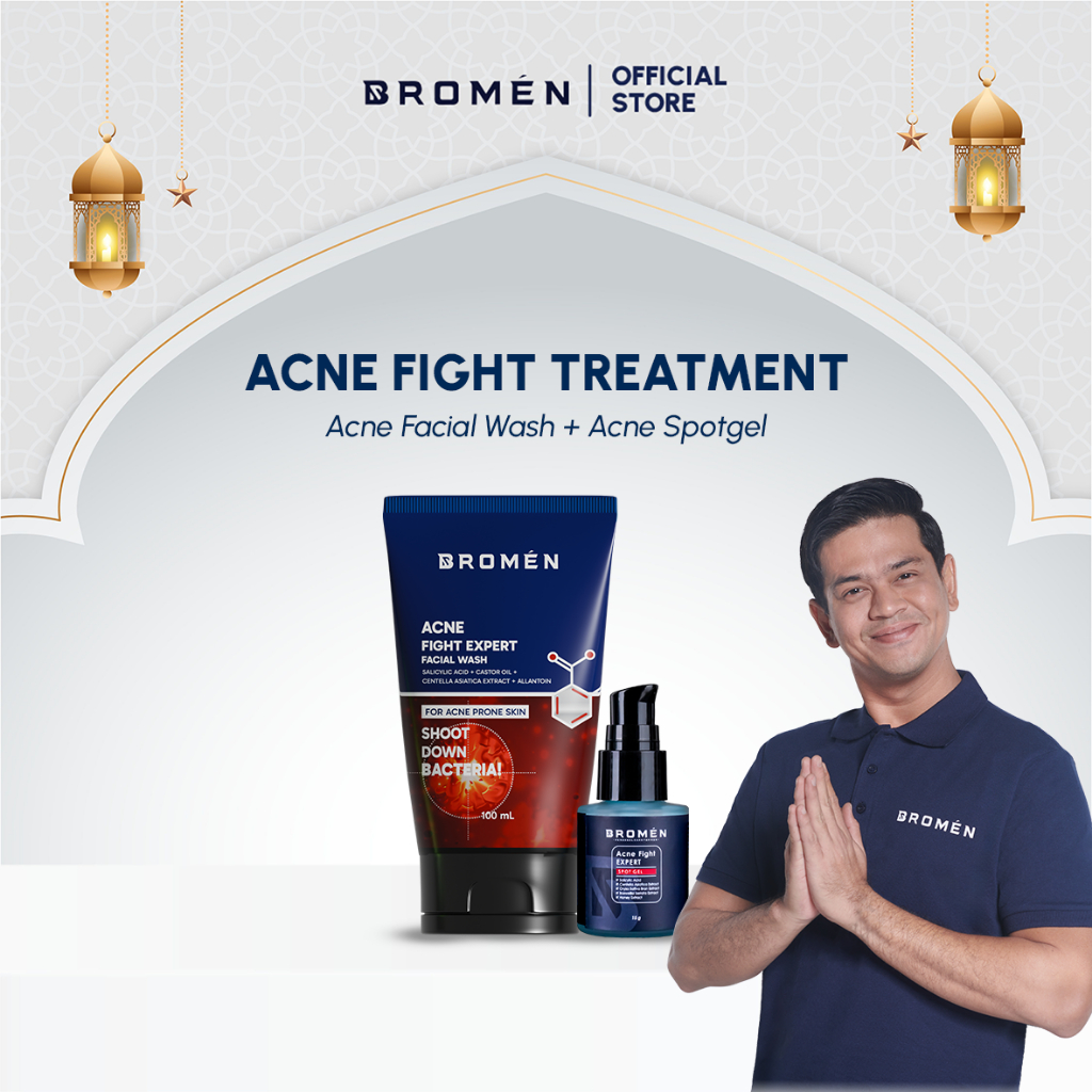 BROMEN Paket ACNE FIGHT TREATMENT ( Acne Facial Wash + Acne Spot Gel )