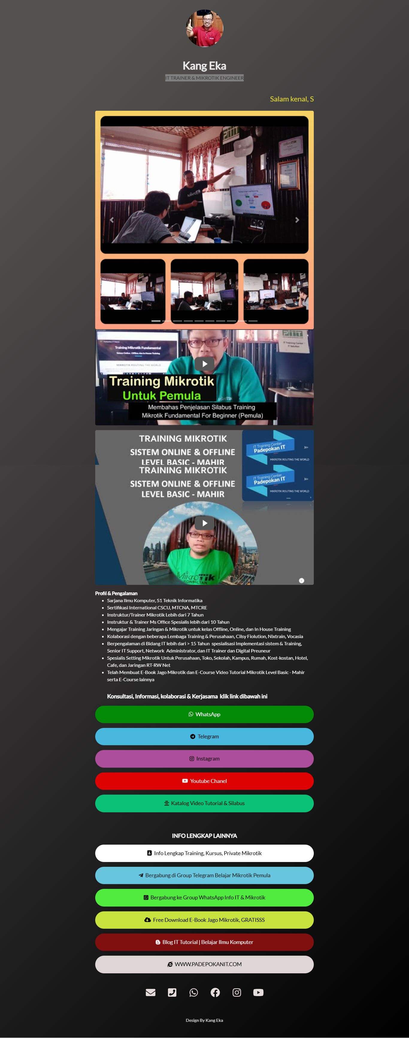 KARTU NAMA IT TRAINER & MIKROTIK ENGINEER